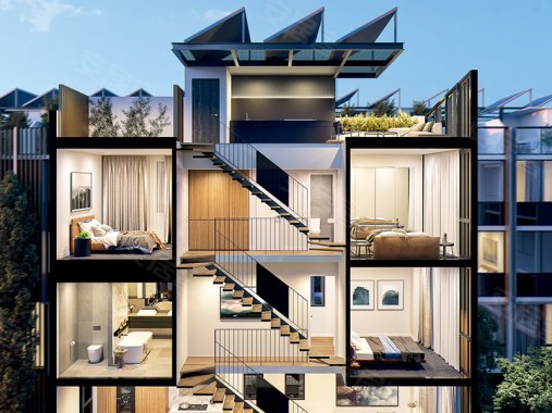 墨尔本墨尔本奢华联排别墅Habitus房价,户型图